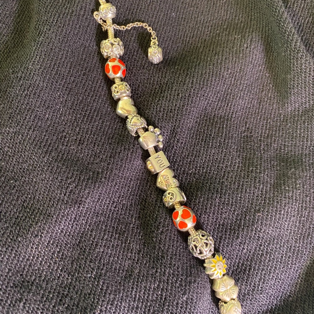 Pandora Authentic Bracelet With 15 Beads - Picture 3 of 11